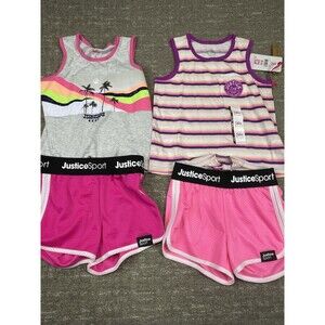 Girls Justice Shirts Tank Tops S Small 7/8 Lot Of 4 Piece Summer S Small